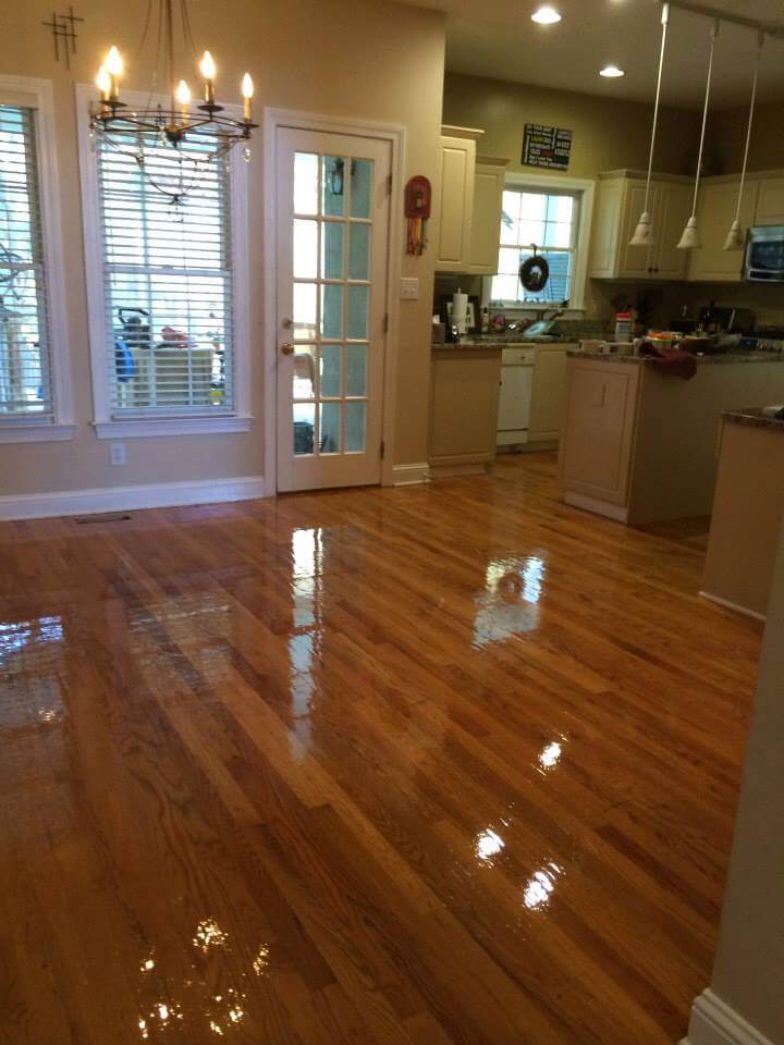 a refinished kitchen floor