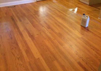 a floor before being refinished