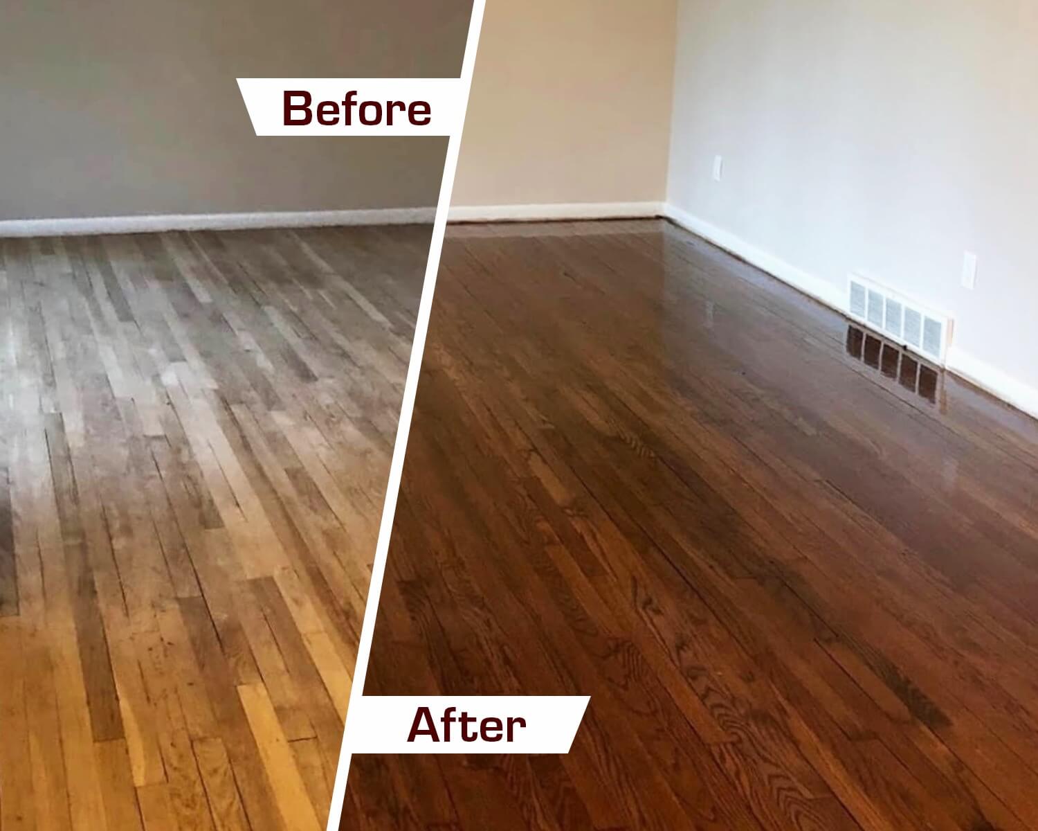 Hardwood Floor Refinishing Fabulous, Refinished Hardwood Floors Before And After