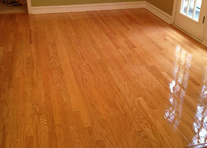 a restored wood floor after a floor resurfacing