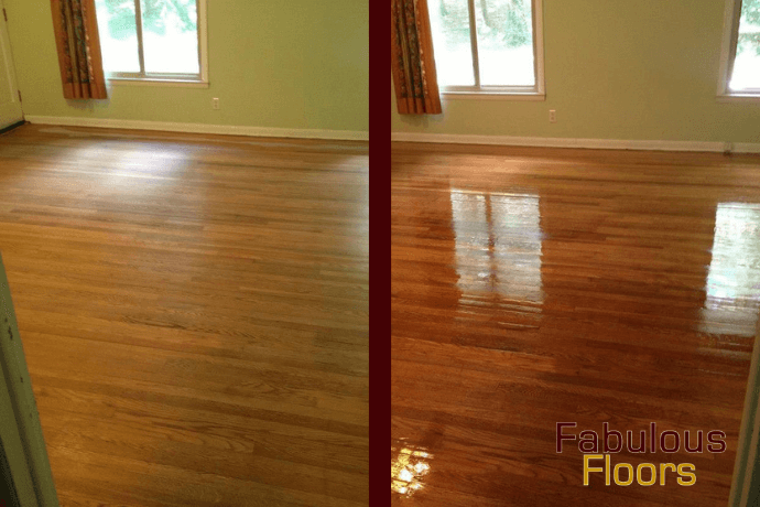 before and after hardwood floor refinishing in dentsville, sc