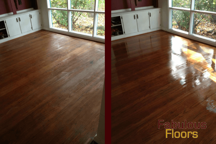 before and after hardwood floor resurfacing in Orangeburg, SC