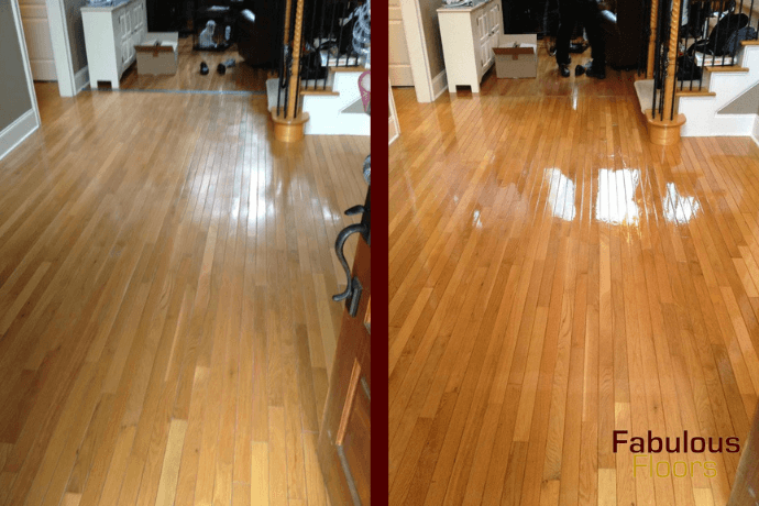 before and after hardwood floor refinishing in denny terrace sc